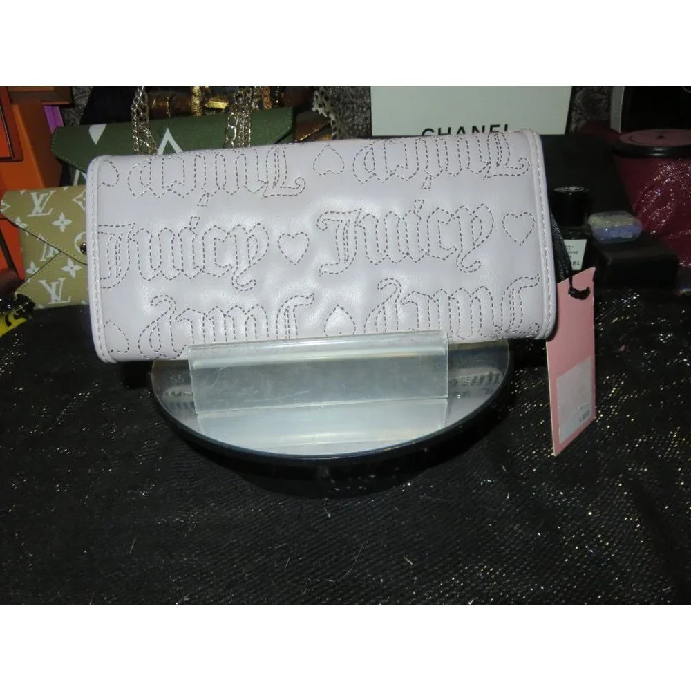 Juicy Couture Quilted Gull Grey Flap Continental Long Wallet Clutch